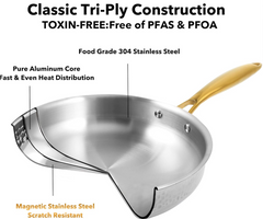 Gold Harlow Stainless Steel Cookware Set | 10 Pieces