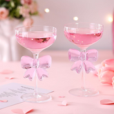 Pink Bow Wine Glasses