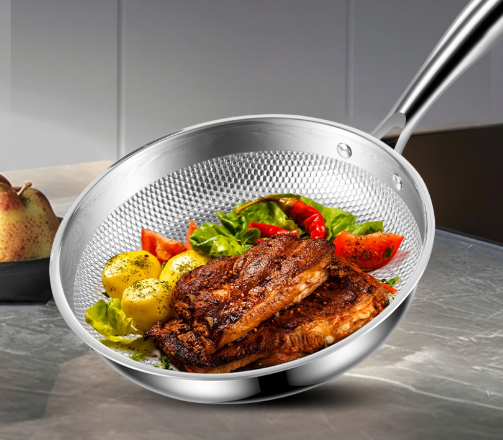 Pearl Hammered Pan | Stainless Steel Skillet
