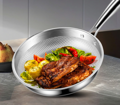 Pearl Hammered Pan | Stainless Steel Skillet